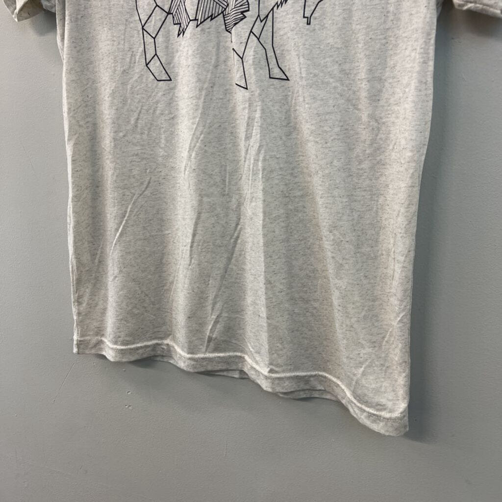 Bella Canvas Grey/ Black Print Short Sleeve Graphic Tee Medium