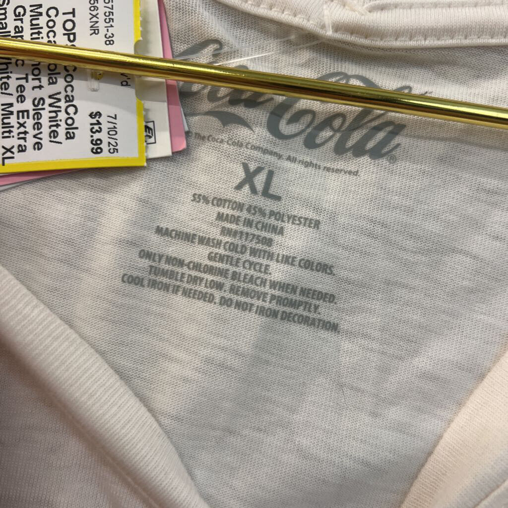 CocaCola White/ Multi Short Sleeve Graphic Tee Extra Small