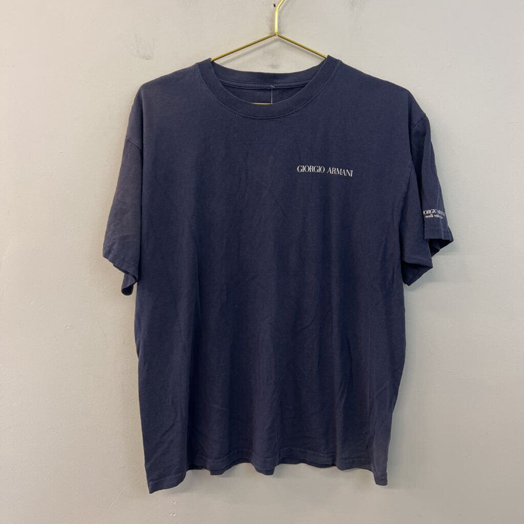 Navy Giorgio Armani Short Sleeve Graphic Tee Medium