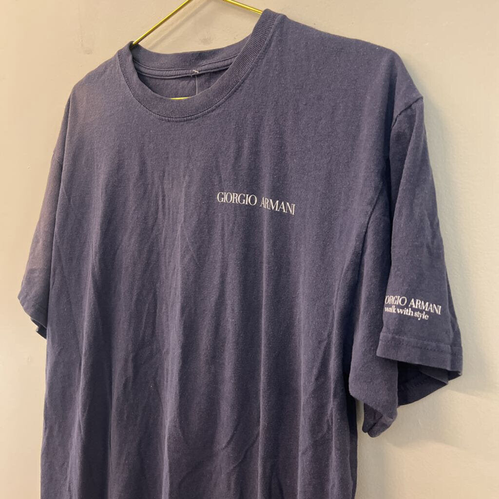 Navy Giorgio Armani Short Sleeve Graphic Tee Medium