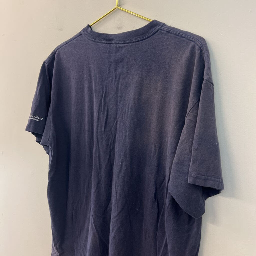 Navy Giorgio Armani Short Sleeve Graphic Tee Medium