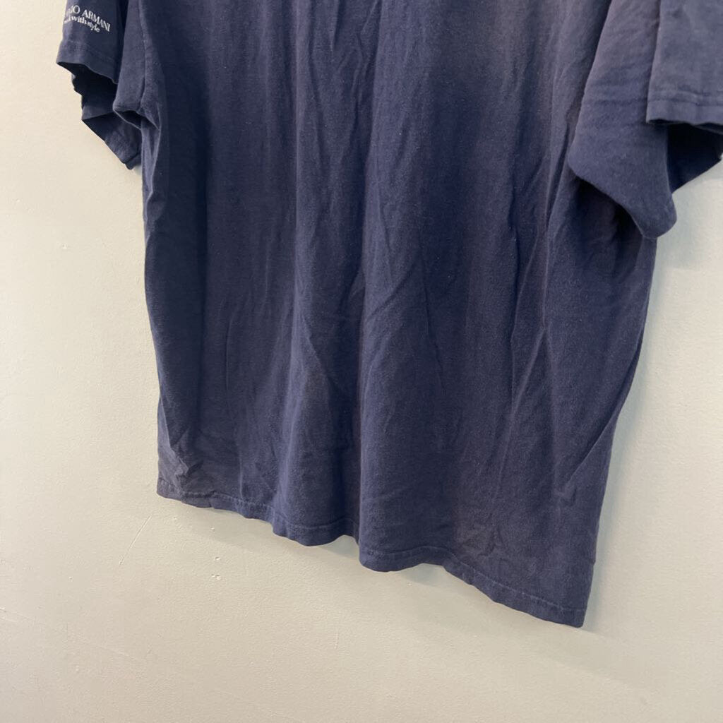 Navy Giorgio Armani Short Sleeve Graphic Tee Medium