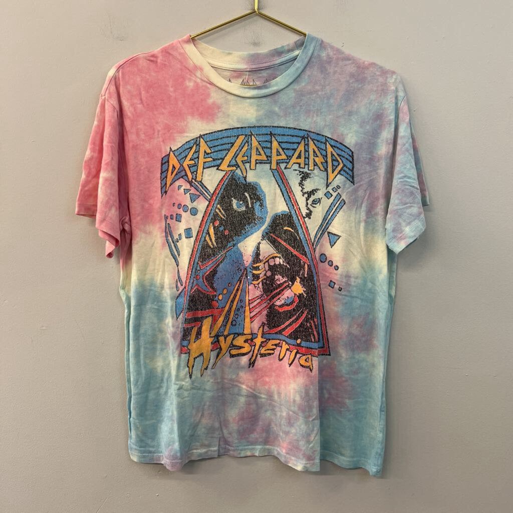 Def Leppard Tie Dye Short Sleeve Graphic Tee Medium