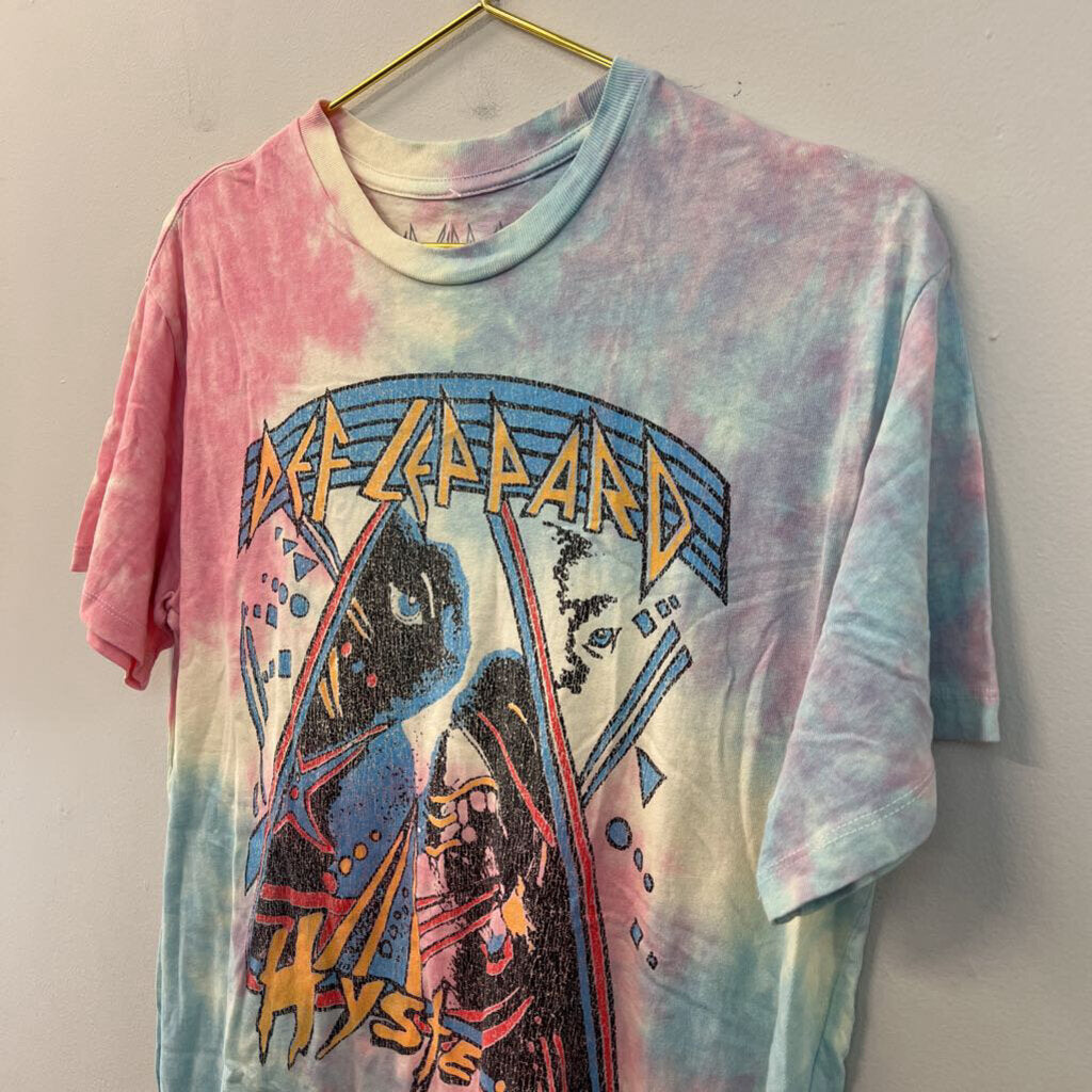 Def Leppard Tie Dye Short Sleeve Graphic Tee Medium
