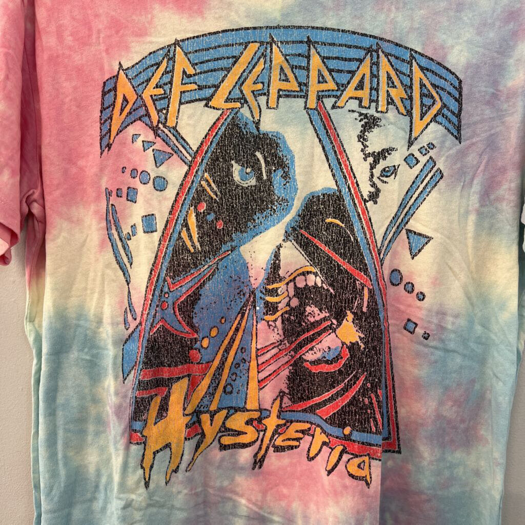 Def Leppard Tie Dye Short Sleeve Graphic Tee Medium