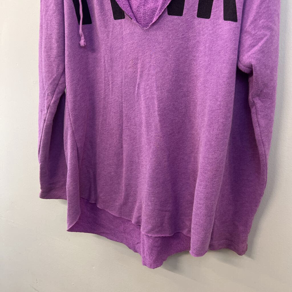 Pink Purple/ Black Long Sleeve Hooded Pullover Large