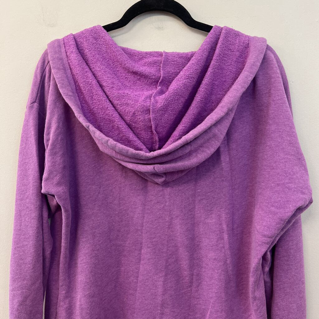 Pink Purple/ Black Long Sleeve Hooded Pullover Large