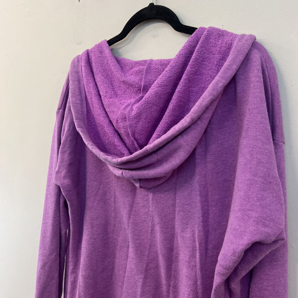 Pink Purple/ Black Long Sleeve Hooded Pullover Large