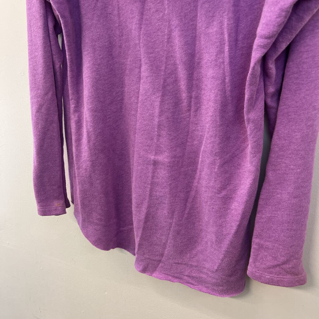 Pink Purple/ Black Long Sleeve Hooded Pullover Large