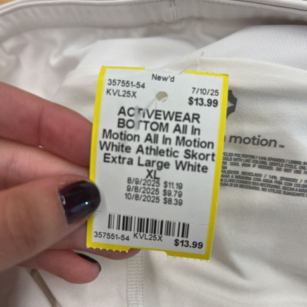 All In Motion White Athletic Skort Extra Large