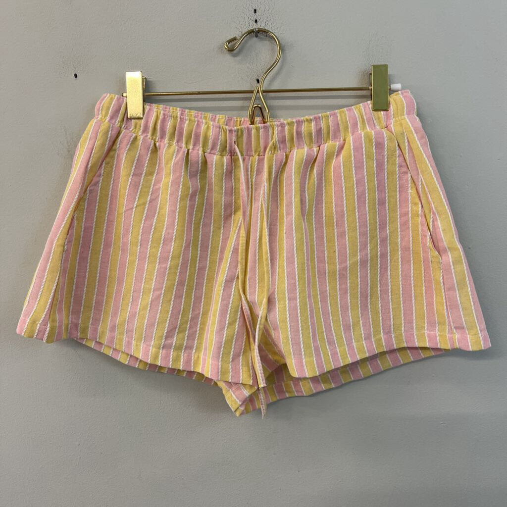 Your Favorite Yellow/ Pink Striped Pull On Shorts Small