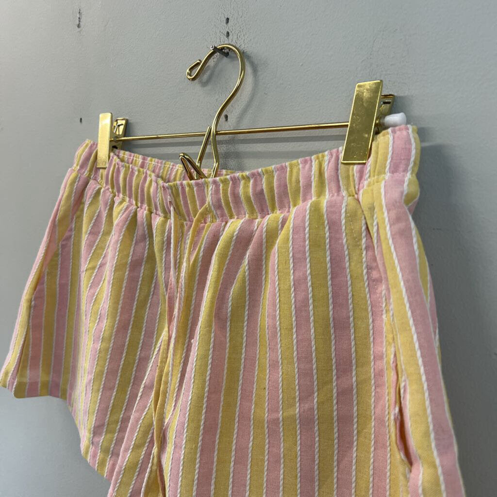 Your Favorite Yellow/ Pink Striped Pull On Shorts Small