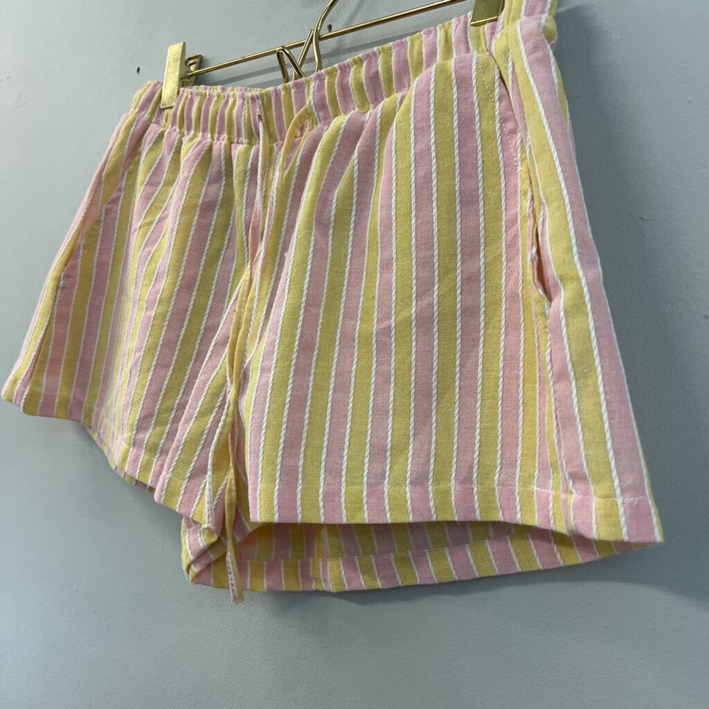 Your Favorite Yellow/ Pink Striped Pull On Shorts Small