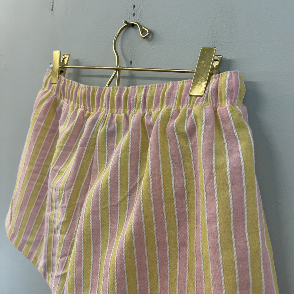 Your Favorite Yellow/ Pink Striped Pull On Shorts Small