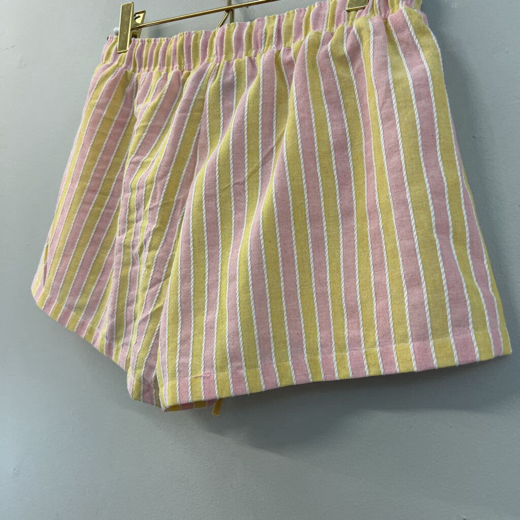 Your Favorite Yellow/ Pink Striped Pull On Shorts Small