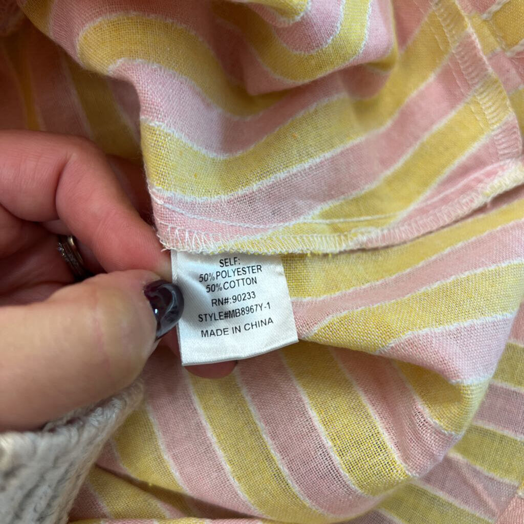 Your Favorite Yellow/ Pink Striped Pull On Shorts Small