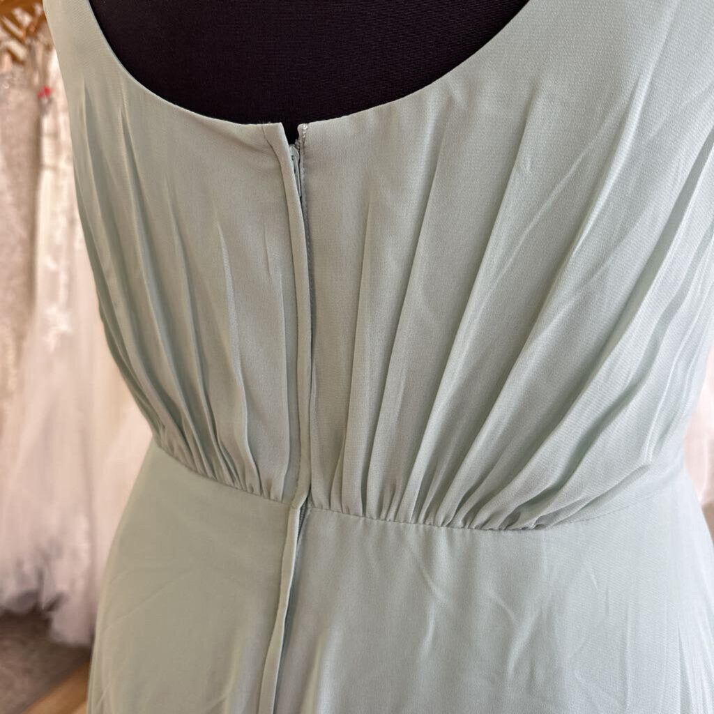 DB Studio Sage Green V Neck Chiffon Long Formal Dress 22