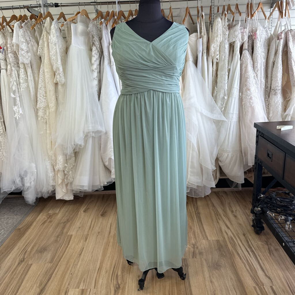 DB Studio Sage Green Ruched Top Long Formal Dress 22