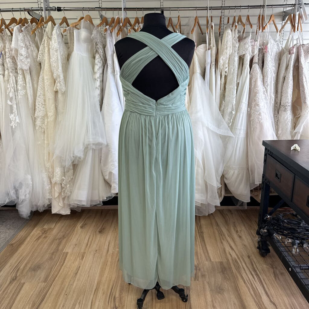DB Studio Sage Green Ruched Top Long Formal Dress 22