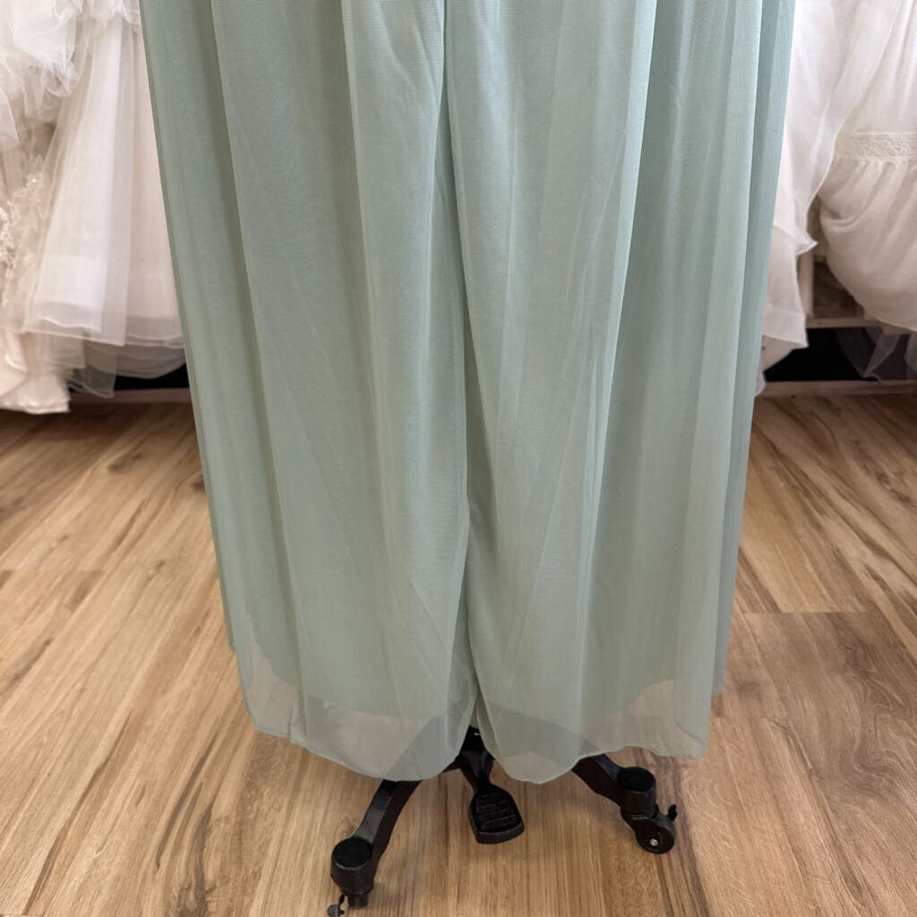 DB Studio Sage Green Ruched Top Long Formal Dress 22