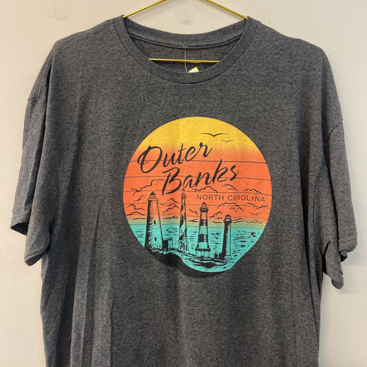 Grey/ Multi Outer Banks Short Sleeve Graphic Tee Large