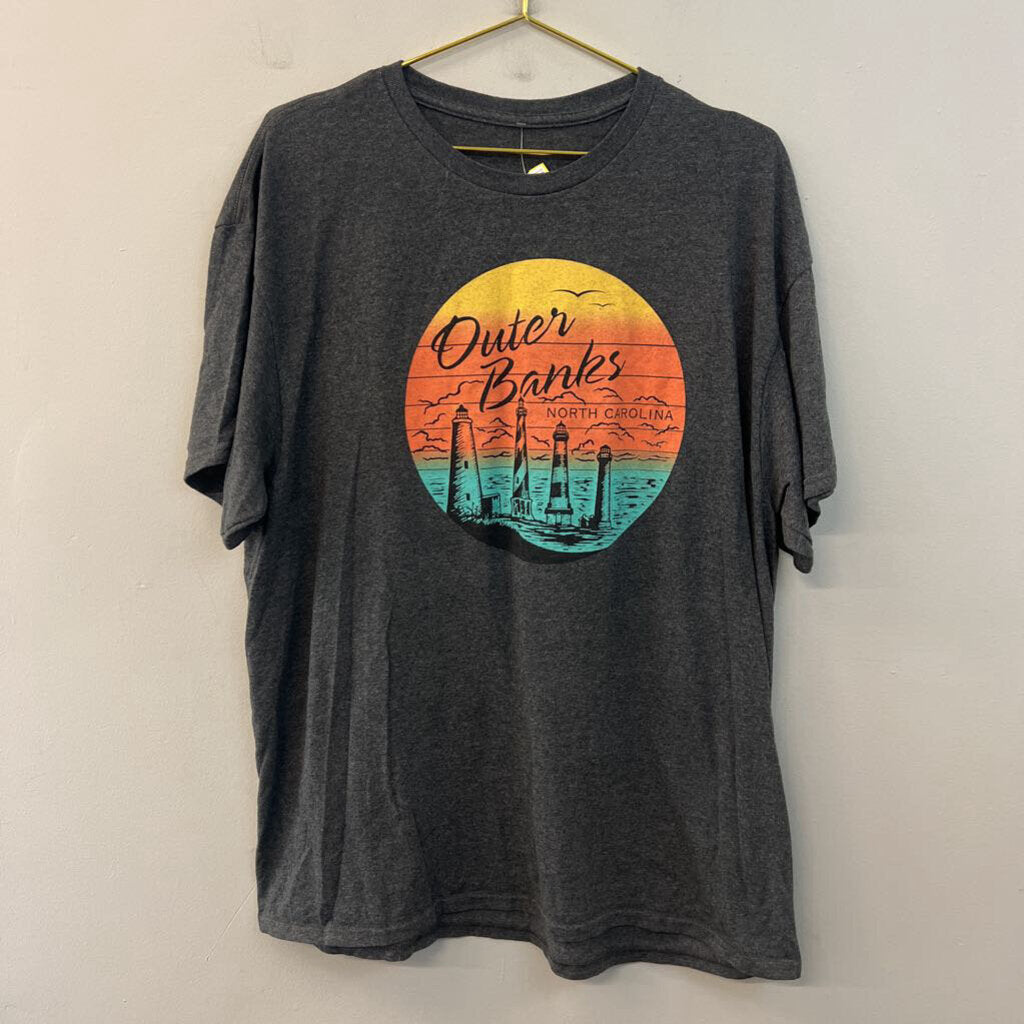 Grey/ Multi Outer Banks Short Sleeve Graphic Tee Large