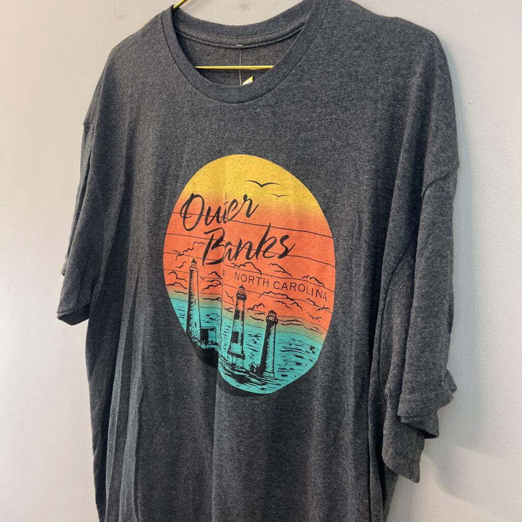 Grey/ Multi Outer Banks Short Sleeve Graphic Tee Large