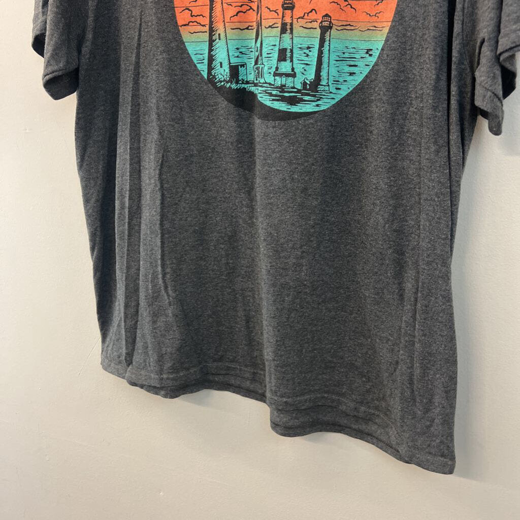Grey/ Multi Outer Banks Short Sleeve Graphic Tee Large