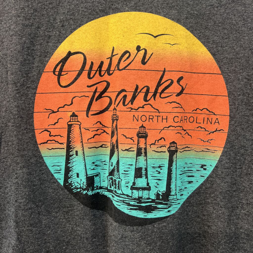 Grey/ Multi Outer Banks Short Sleeve Graphic Tee Large
