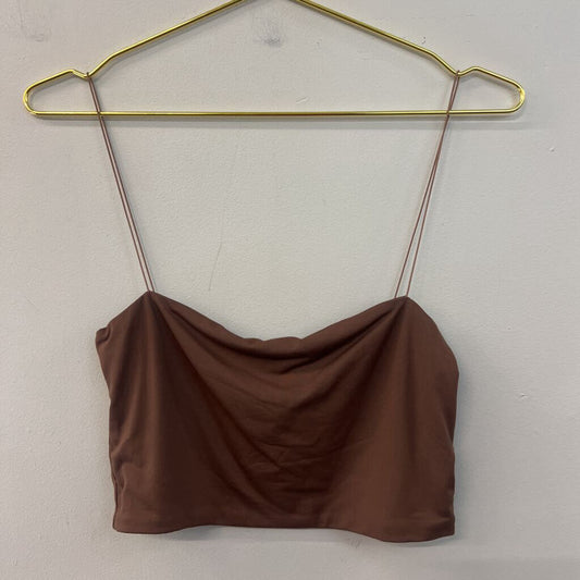 Meshki Brown Cropped Tank Top Medium