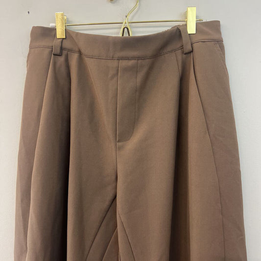 Halara Brown Wide Leg Pull On Trouser Pants Large
