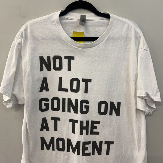 Gildan White/ Black "Not A Lot Going On" Short Sleeve Graphic Tee Large