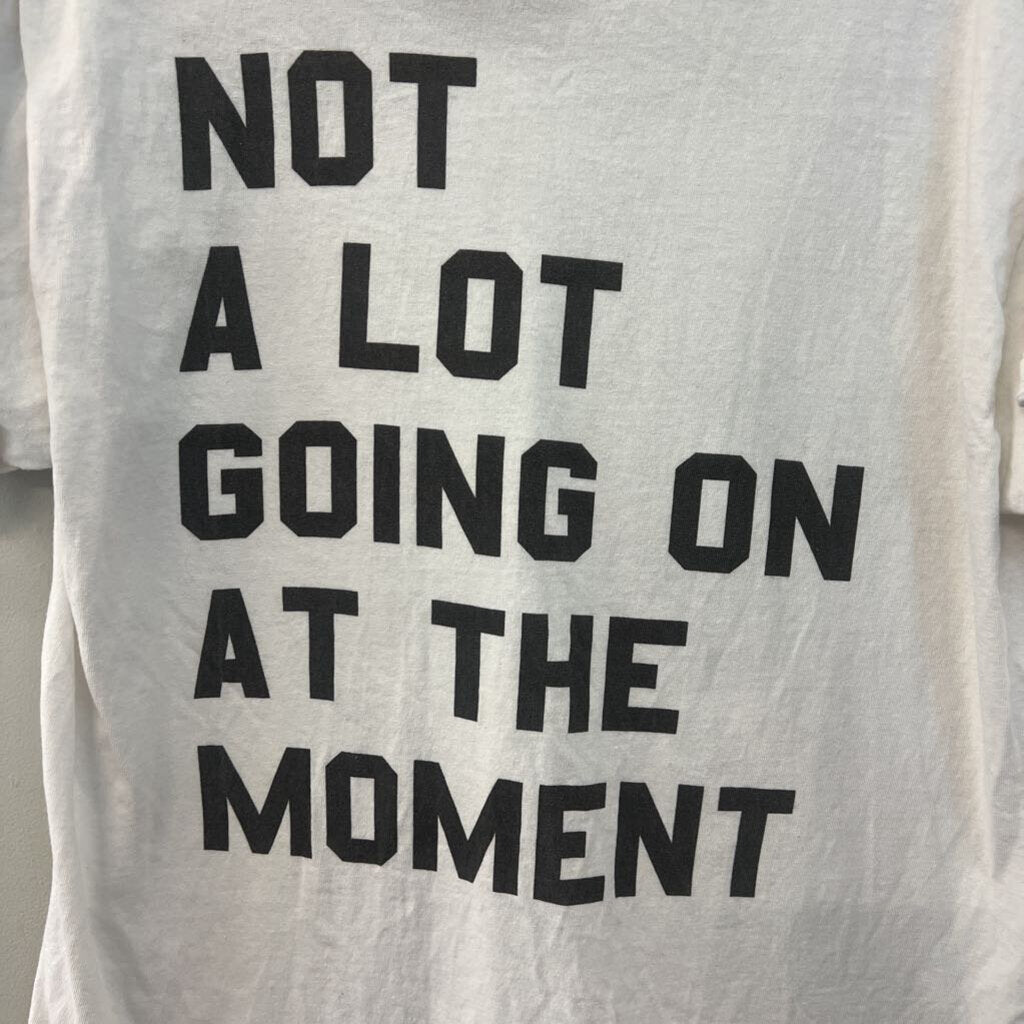 Gildan White/ Black "Not A Lot Going On" Short Sleeve Graphic Tee Large