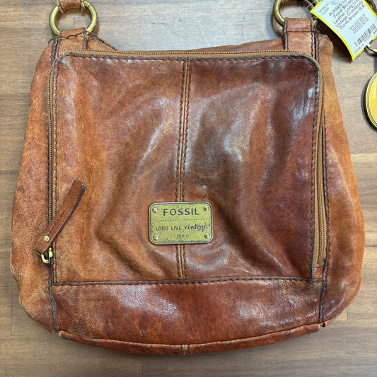 Fossil Brown Leather Long Live Vintage Crossbody Purse