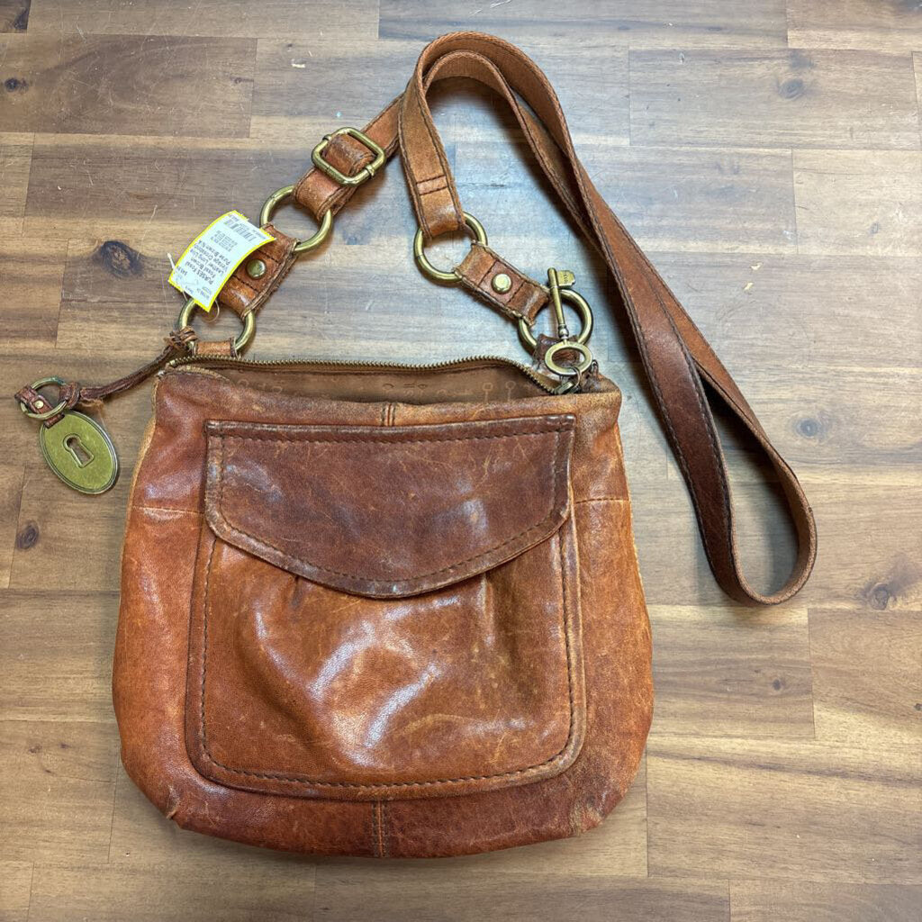 Fossil Brown Leather Long Live Vintage Crossbody Purse