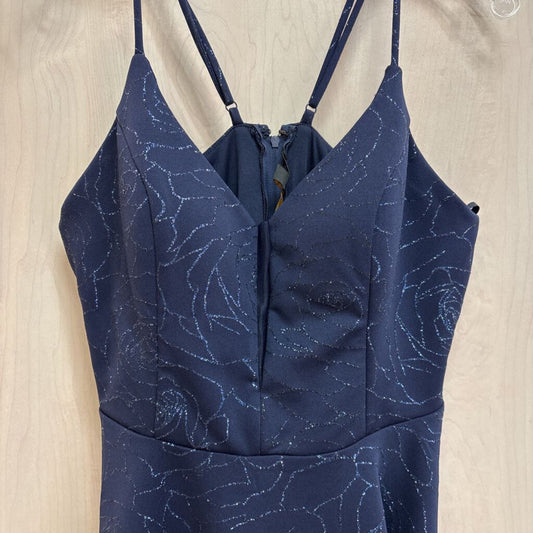 City Studio Navy Sparkle Print Short Formal Dress 11/12