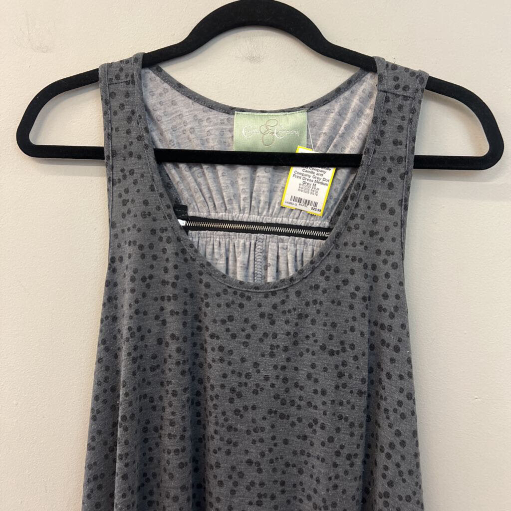 Camille and Company Grey Dot Print Dress Medium