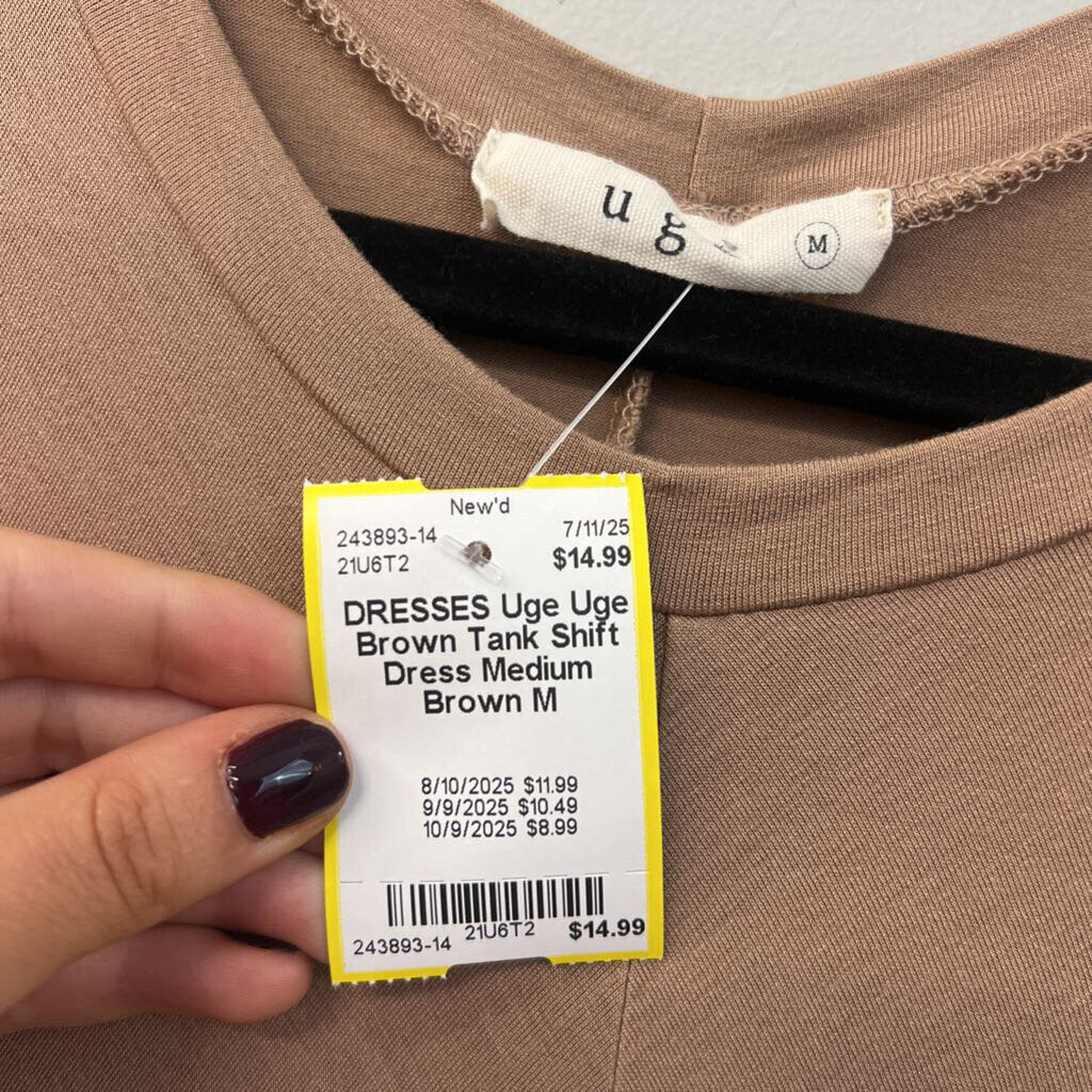 Uge Brown Tank Shift Dress Medium