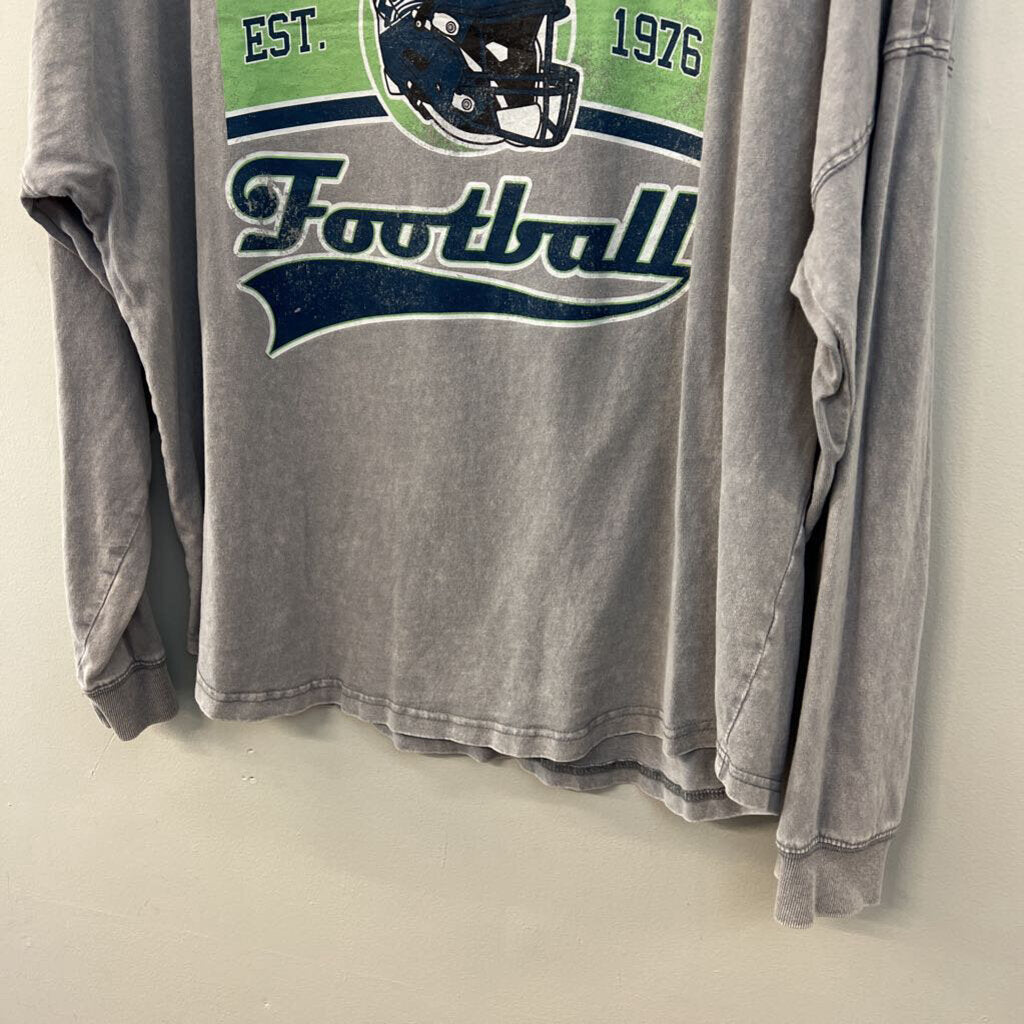 Gameday Couture Grey/ Multi Seattle Football Long Sleeve Graphic Tee Large