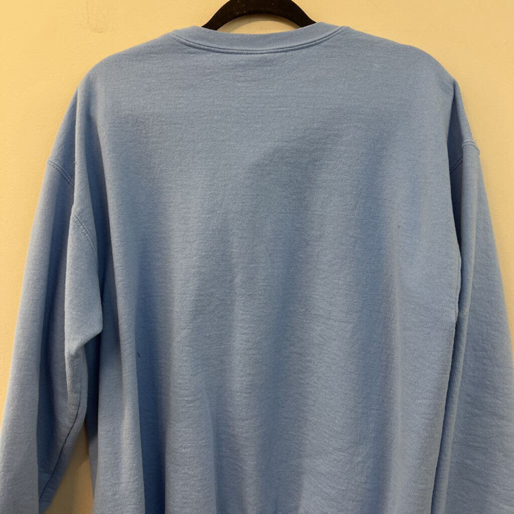 Gildan Blue Embroidered In My Teacher Era Long Sleeve Pullover Large