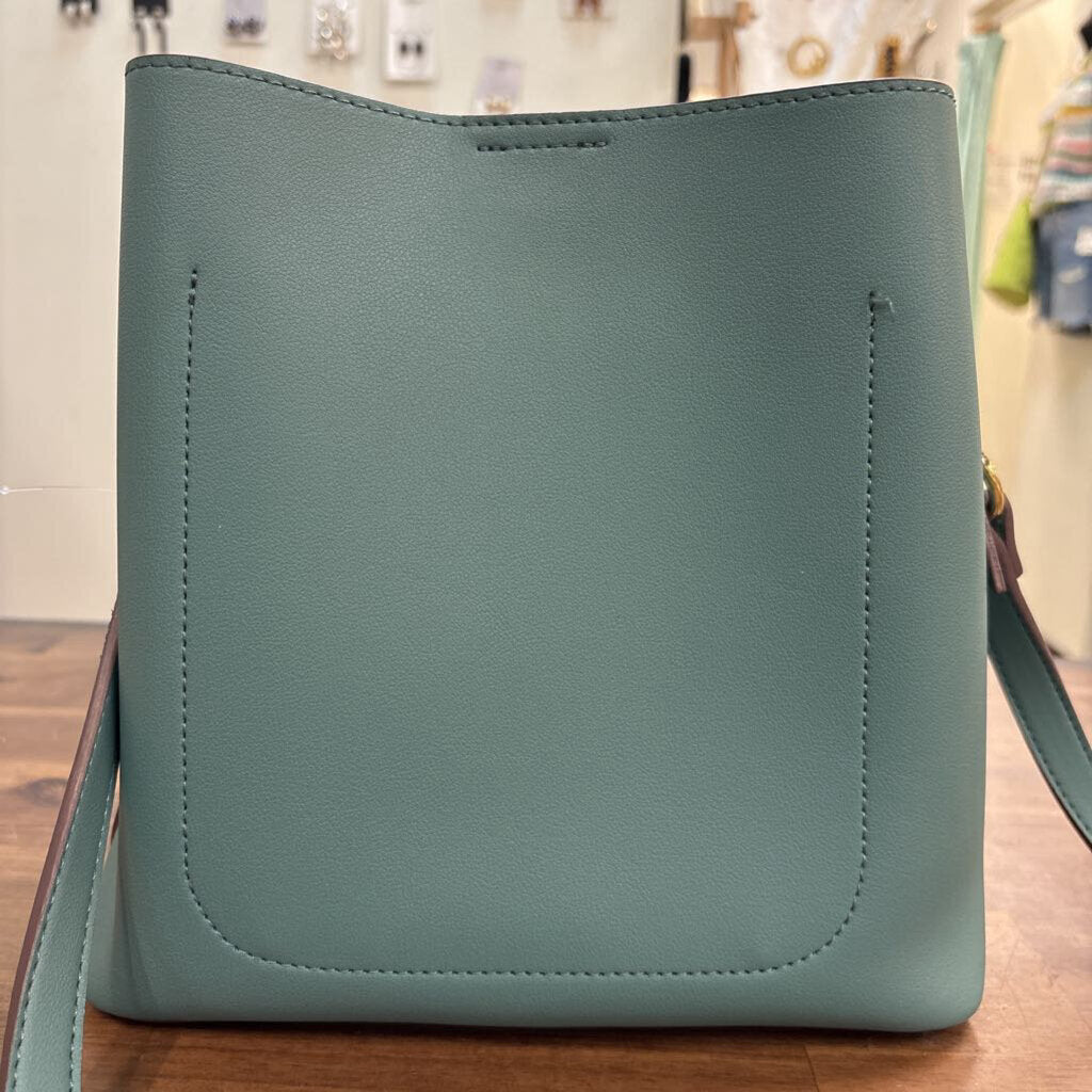 Nanette Lepore Blue Triple Section Bucket Crossbody Purse
