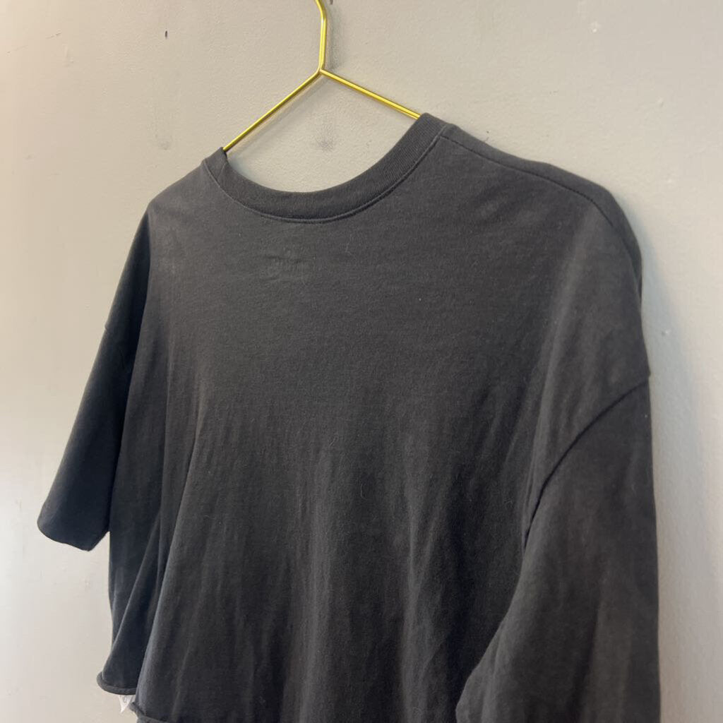 Hollister Grey Cropped Rolling Stones Short Sleeve Graphic Tee Medium