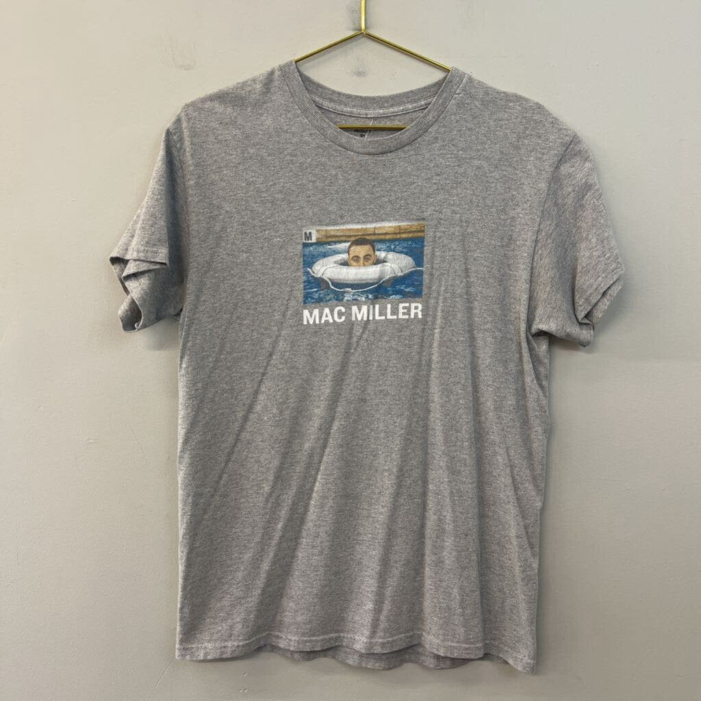 Mac Miller Grey Short Sleeve Graphic Tee Medium