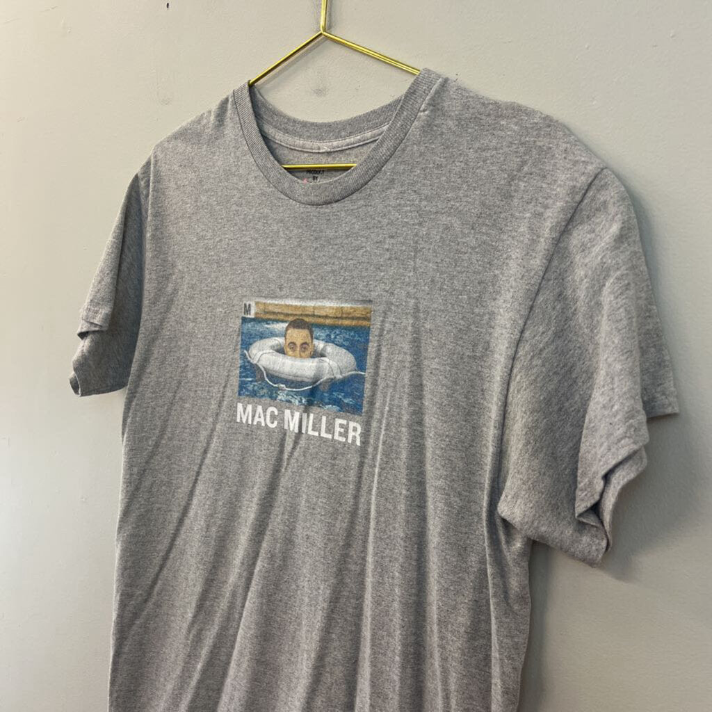 Mac Miller Grey Short Sleeve Graphic Tee Medium
