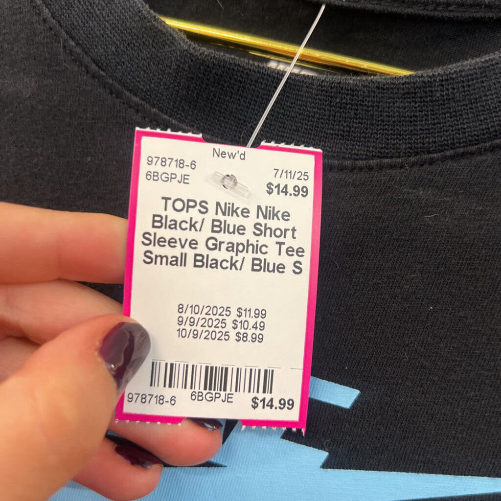 Nike Black/ Blue Short Sleeve Graphic Tee Small