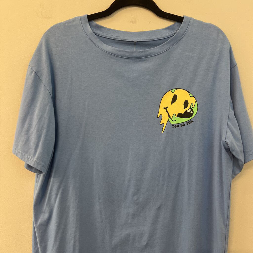 Blue/ Multi Smiley Face You Do You Short Sleeve Graphic Tee Medium