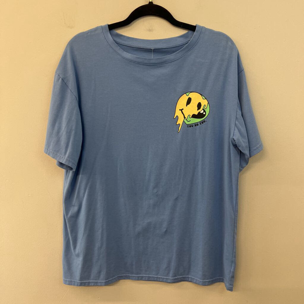 Blue/ Multi Smiley Face You Do You Short Sleeve Graphic Tee Medium