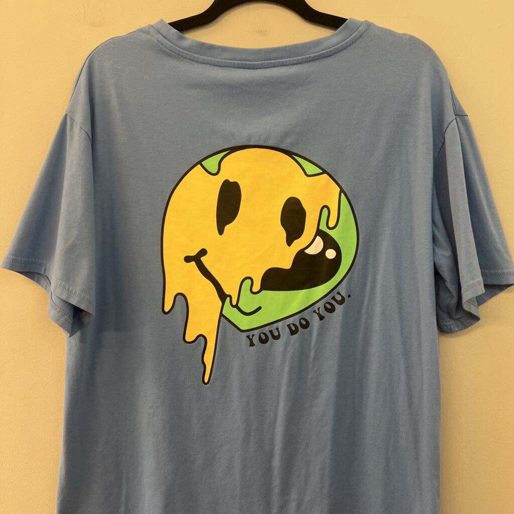 Blue/ Multi Smiley Face You Do You Short Sleeve Graphic Tee Medium