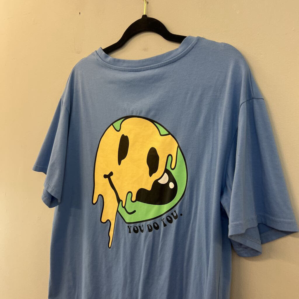 Blue/ Multi Smiley Face You Do You Short Sleeve Graphic Tee Medium