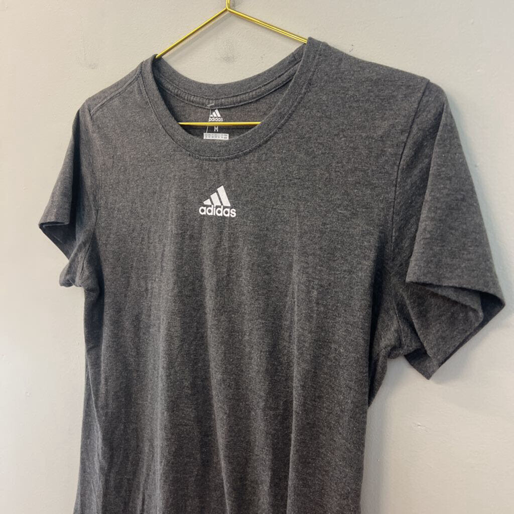 Adidas Grey Logo Short Sleeve Top Medium